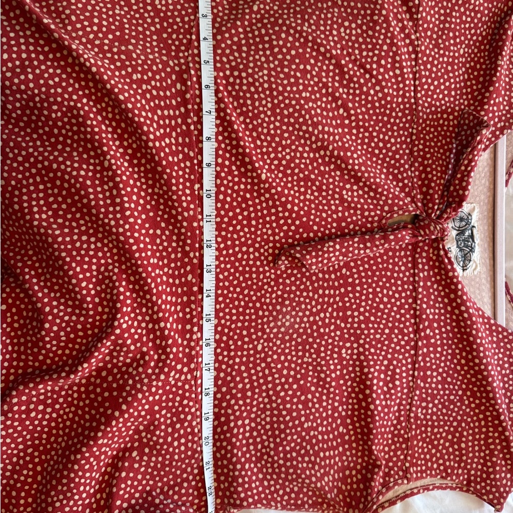 Dark Orange Polka Dot Women's Dress - Picture 5 of 6